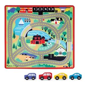 Melissa & Doug Colorful Town Country Play Mat With Cars